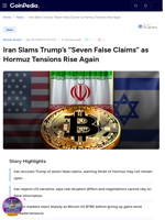 Iran Slam Trump “Seven False Claims” Hormuz Tension Rise Again
