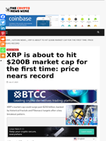 XRP is about to hit $200B market cap for the first time: price nears record - The Crypto News Wire