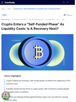 Crypto Enters a “Self-Funded Phase” As Liquidity Cools: Is A Recovery Next?