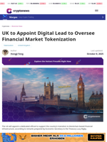 UK to Appoint Digital Lead to Oversee Tokenization