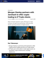 Morgan Stanley partners with Zerohash to offer crypto trading to E*Trade clients
