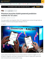 Phantom Adds Bitcoin and Sports Event Trading via Kalshi