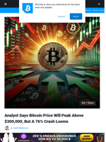 Analyst Says Bitcoin Price Will Peak Above $300,000, But A 76% Crash Looms | Bitcoinist.com