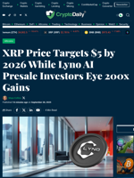 XRP Price Targets $5 by 2026 While Lyno AI Presale Investors Eye 200x Gains - Crypto Daily