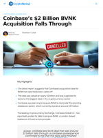 Coinbase’s $2 Billion BVNK Acquisition Falls Through
