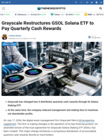 Grayscale Restructures GSOL Solana ETF to Pay Quarterly Cash Rewards - TheNewsCrypto