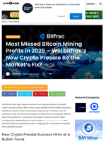 Most Missed Bitcoin Mining Profits in 2025 – Will Bitfrac's New Crypto Presale Be the Market’s Fix? | Live Bitcoin News