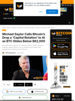 Michael Saylor Says Bitcoin Drop A 'Capital Rotation' To AI