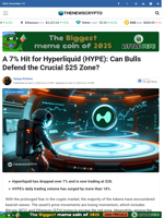A 7% Hit for Hyperliquid (HYPE): Can Bulls Defend the Crucial $25 Zone?