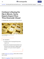 Coinbase Is Buying the Dip in Bitcoin. Some Experts Expect More 'Price Downside' Ahead