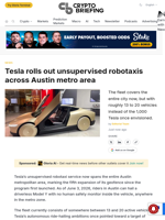 Tesla rolls out unsupervised robotaxis across Austin metro area