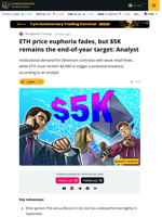 ETH Holds $4K as TradFi Accumulates, Retail Hesitates