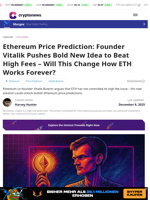 Ethereum Price Prediction: Founder Vitalik Pushes Bold New Idea to Beat High Fees – Will This Change How ETH Works Forever?