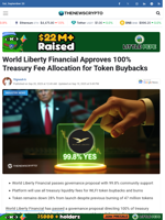 World Liberty Financial Approves 100% Treasury Fee Allocation for Token Buybacks