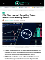 FTX Files Lawsuit Targeting Token Issuers Over Missing Assets - Crypto News Flash