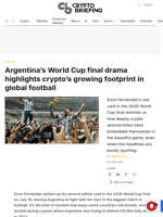 Argentina's World Cup final drama highlights crypto's growing footprint in global football
