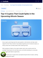 Top 4 Cryptos That Could Spike in the Upcoming Altcoin Season