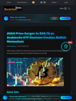 AVAX Price Surges to $25.72 as Avalanche ETF Decision Creates Bullish Momentum - Blockchain.News