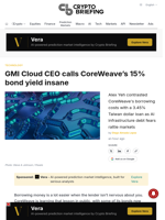 GMI Cloud CEO calls CoreWeave's 15% bond yield insane