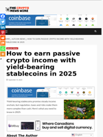 How to earn passive crypto income with yield-bearing stablecoins in 2025 - The Crypto News Wire