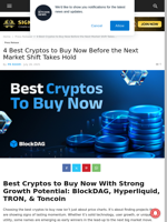 4 Best Cryptos to Buy Now Before the Next Market Shift Takes Hold | Live Bitcoin News