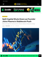 Split Capital Shuts Down as Founder Joins Plasma’s Stablecoin Push