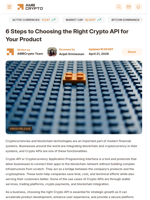 6 Steps to Choosing the Right Crypto API for Your Product - AMBCrypto