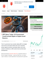 XRP News Today: US Government Could Include Ripple in Digital Asset Reserve - NullTX