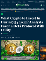 What Crypto to Invest In During Q4 2025? Analysts Favor a DeFi Protocol With Utility - Crypto Daily