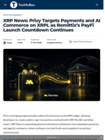 XRP News: Privy Targets Payments and AI Commerce on XRPL as Remittix's PayFi Launch Countdown Continues - TechBullion