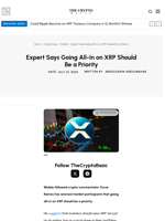 Expert Says Going All-In on XRP Should Be a Priority