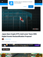 Japan Eyes Crypto ETFs And 20% Taxes With New Proposal