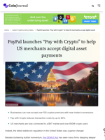 PayPal launches “Pay with Crypto” to help US merchants accept digital asset payments - CoinJournal