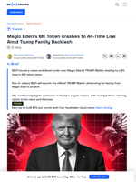 Magic Eden’s ME Token Crashes Amid Trump Wallet Backlash
