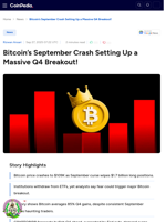 Bitcoin’s September Crash Setting Up a Massive Q4 Breakout!