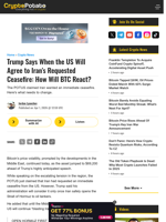 Trump Says When the US Will Agree to Iran's Requested Ceasefire: How Will BTC React?