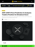 XRP (XRP) Price Prediction & Analysis: Traders Position for Breakout Soon - CoinCentral