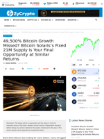 49,500% Bitcoin Growth Missed? Bitcoin Solaris’s Fixed 21M Supply is Your Final Opportunity at Similar Returns