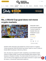 No, a World Cup goal does not move crypto markets