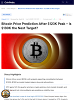Bitcoin Price Prediction After $123K Peak - Is $130K the Next Target?