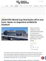 2026 FIFA World Cup final kicks off in one hour: Spain vs Argentina at MetLife Stadium