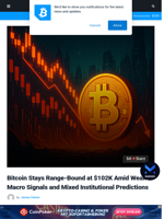 Bitcoin Stays Range-Bound at $102K Amid Weak Macro Signals and Mixed Institutional Predictions | Bitcoinist.com