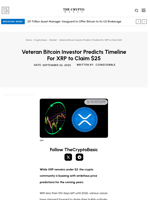 Veteran Bitcoin Investor Predicts Timeline For XRP to Claim $25