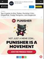 Top Cryptos to Buy Today: Punisher Coin, Dogwifhat, Pudgy Penguins, and Dogecoin | Live Bitcoin News