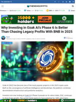 Why Investing in Ozak AI’s Phase 6 Is Better Than Chasing Legacy Profits With BNB in 2025