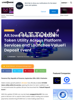 Alt.town Introduces $TOWN Token Utility Across Platform Services and Launches ValueFi Deposit Event | Live Bitcoin News