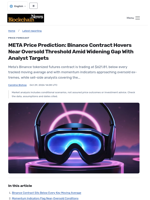 META Price Prediction: Binance Contract Hovers Near Oversold Threshold Amid Widening Gap With Analyst Targets - Blockchain.News
