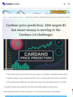 Cardano price prediction: ADA targets $3 but smart money is moving to the Cardano 2.0 challenger - CoinJournal