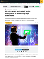 Bitcoin Whales and Retail Investors Head in Opposite Directions