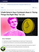 Vitalik Buterin Says Coinbase’s Base Is “Doing Things the Right Way” for L2s